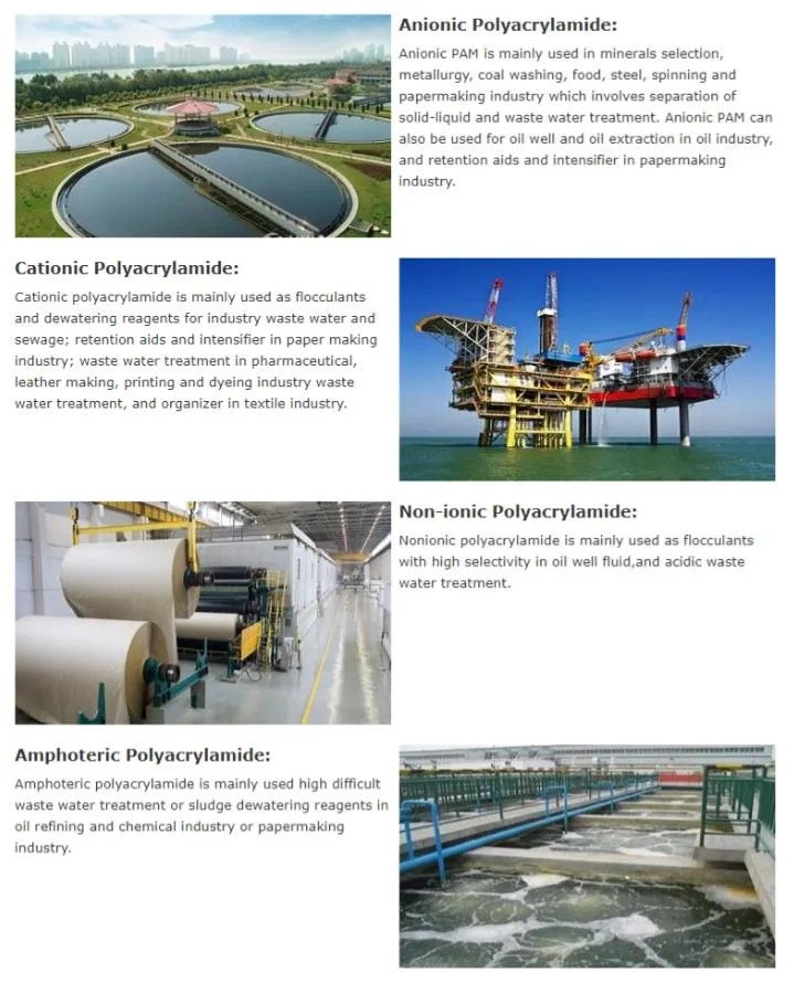 Cationic/Anionic Polyacrylamide Flocculant PAM for Water Treatment